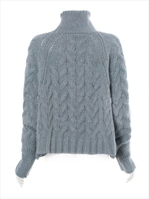 現(xiàn)貨 LA潮牌麻花棒針針織拉鏈毛衣 蝙蝠袖拼接高領(lǐng)毛衣